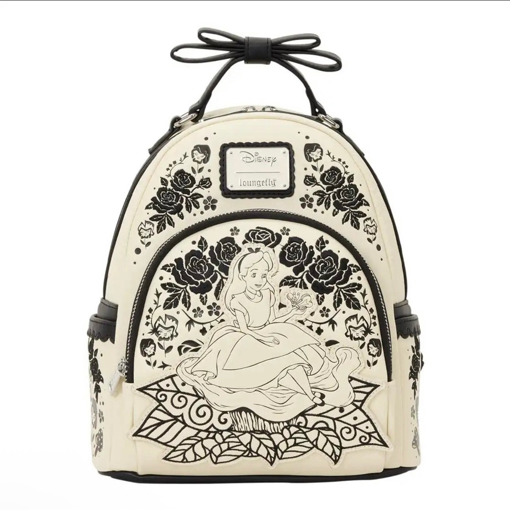Disney Loungefly Alice in Wonderland Floral Mini Backpack Sitting Alice NWT